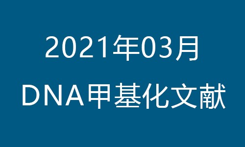文献集锦│2021 年 03 月 DNA 甲基化新鲜速递
