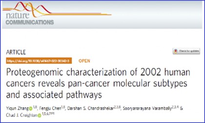文献解读 |Nat Commun，基于 14 种癌症类型的蛋白质组学及多组学数据揭示泛癌分子亚型及相关通路