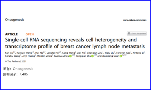 文献解读 | 单细胞测序揭示乳腺癌淋巴结转移的细胞异质性