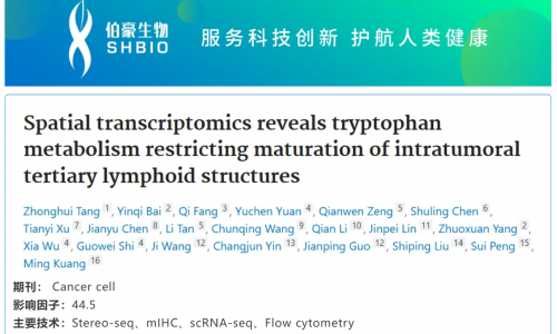 文献解读 | 空间转录组学揭示色氨酸代谢调控瘤内三级淋巴结构的成熟