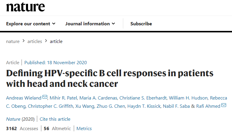 头颈癌患者 HPV 特异性 B 细胞应答的确定