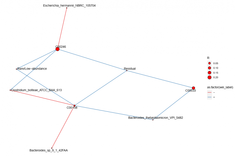 微生物与代谢物网络图展示