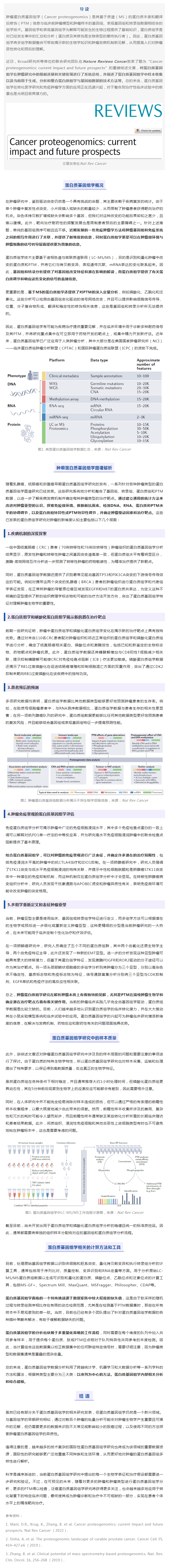 Nat Rev Cancer 重磅综述 _ 肿瘤蛋白质基因组学研究进展及未来前景