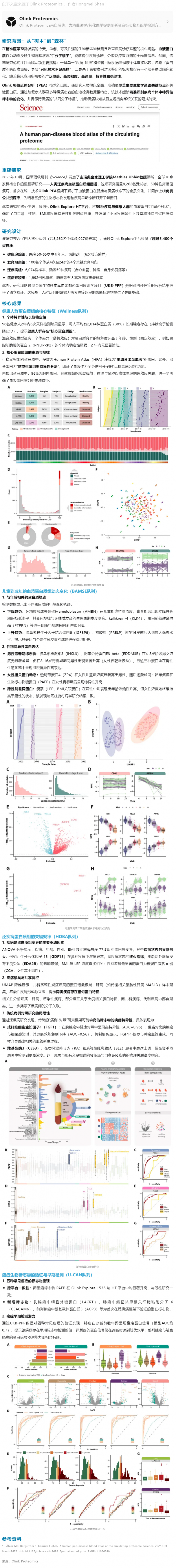 Science 重磅 |Olink 助力描绘首份泛疾病血液蛋白质组图谱，精准医疗迎来“全景数据”时代